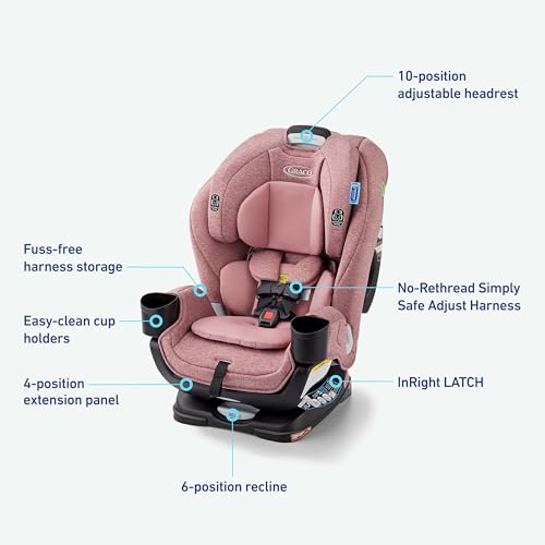 Graco Extend2Fit 3-in-1 Convertible Car Seat, 3 Modes – Rear Facing, Forward Facing Baby Car Seat and Highback Booster Seat, Adjustable Extension Panel for Extra Legroom, Talia