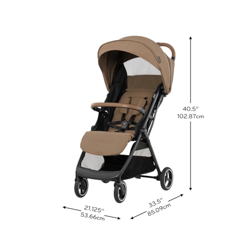 Evenflo Otto+ Travel System w/LiteMax Infant Car Seat, Light Weight, One Hand Gravity Fold (Caramel Tan)