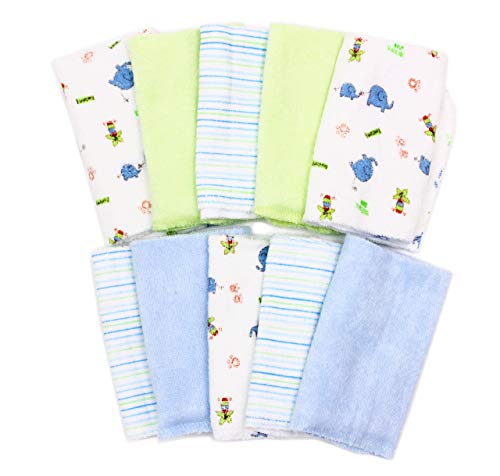 Spasilk Baby 10 Pack Soft Terry Bath Washcloth Wipes