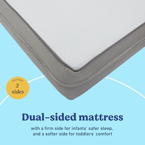 Graco Essentials 6-Inch Mesh Crib & Toddler Mattress — Made in the USA, Firm Support for Infants, GREENGUARD Gold Certified Mattress for Baby Cribs, Removable and Washable Water-Resistant Cover