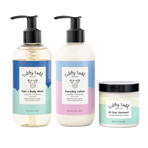 TUBBY TODD 3-Step Baby Bath and Skincare Routine, The Regulars Bundle