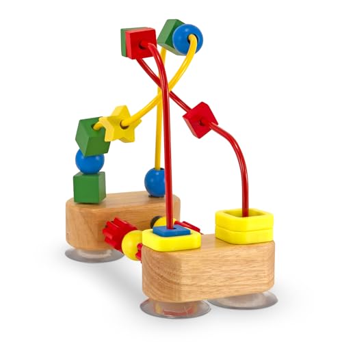 Melissa & Doug First Bead Maze - Wooden Educational Baby Toy with Suction Cups, for Floor, High Chair or Toddler Table, Toddler Toys for Girls & Boys Ages 1+