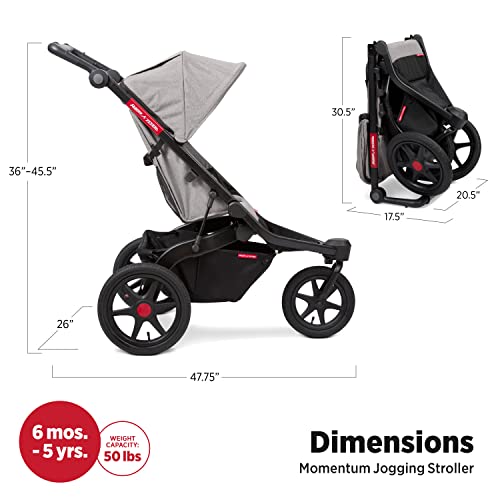 Jogging Stroller Radio Flyer Momentum Jogging Baby Stroller, Baby Essentials for Newborn, Toddler Travel, for Ages 6 Months - 5 Years