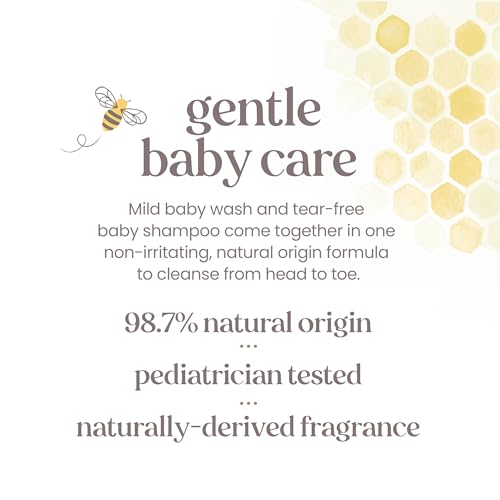 Burt's Bees Baby Shampoo & Wash, Fragrance Free & Tear Free Baby Soap - 12 Ounce Bottle, Pack of 3