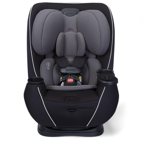 Maxi-Cosi Pria Max+ All-in-One Baby Convertible Car Seat, Rear Facing, Forward Facing Car Seat, Toddler Booster, Easy Latch Install, Magnetic Buckle, Adjustable Harness, Cup Holders, Sea Shadow