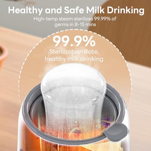 Bottle Warmer, 8-in-1 Fast Baby Bottle Warmer, Grey | for Breastmilk and Formula, Accurate Temperature Control, Automatic Shut-Off, Multifunctional for All Bottles