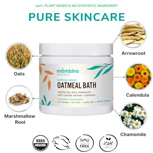 Mambino Organics Baby & Kids Bath Care Set, Baby Shampoo and Body Wash Duo with Colloidal Oatmeal Bath Soak, Gentle Baby Bath Essentials for Newborns & Kids, Vegan, Cruelty-Free