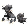 Joie Baby, Caraway Whirl Stroller & Mint Latch Car Seat - Baseless Car Seat & 360 Degree Wheel Travel System (Thunder)