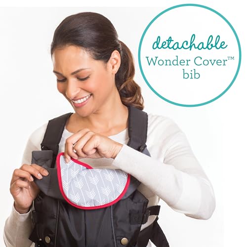 Infantino Swift Classic Carrier with Pocket, 2-Ways to Carry Carrier with Wonder Bib & Essentials Storage Front Pocket for Babies 8-25lb, Adjustable Strap, Black