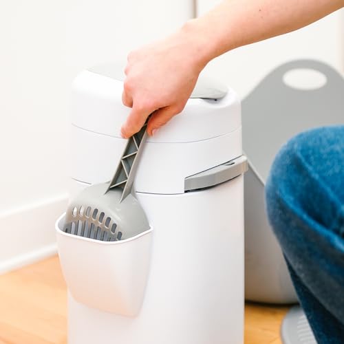 Litter Genie Style Pail Cat Litter Box Waste Disposal System for Odor Control Includes 1 Square Refill Bag