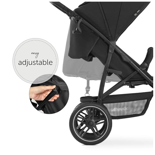hauck Rapid 3R All-Terrain Pushchair Baby Stroller for Toddlers – 3 Rubber Wheels, UPF 50+ Canopy, Adjustable Reclining Seat & Height Handle, and Compact One-Hand Fold