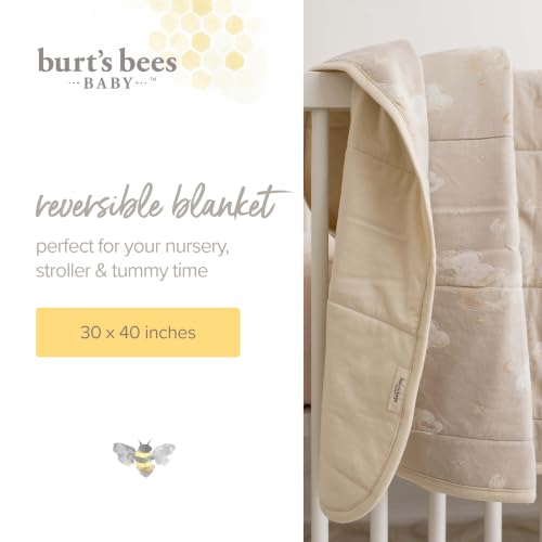 Burt's Bees Baby Organic Cotton Infant Reversible Blanket, Nursery Bedding