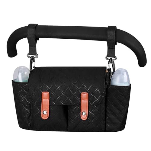 Accmor Universal Stroller Organizer, Stroller Bag with Detachable Shoulder Strap and Magnetic Snap Closure, Stroller Caddy Organizer for Uppababy Baby Jogger Britax BOB Umbrella Stroller