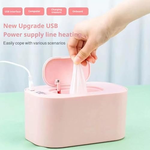 Baby Wipe Warmer,New Portable Large Capacity Wipes Warmer Dispenser with LED Display,Adjustable Baby Wet Wipes Holder,Evenly Overall Heating for Home Car Travel Use