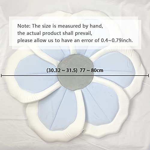 TOFOAN Baby Bath Pad for Infant Bathtub Sink Flower Mat Tub Little Lotus - Petal Soft Supports Lounger Newborn Bathing Insert Seat Baby Essentials - Baby Gifts - 31" (Blue)