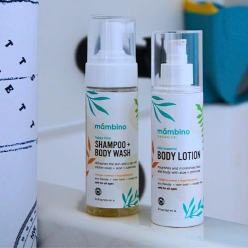 Mambino Organics Baby Arrival Essential Care Gift Set - Organic Baby Care Kit, Vegan & Cruelty-Free 4pc Set, Ideal Organic Baby Gift Set for New Moms