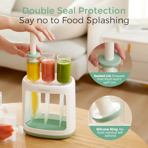 Momcozy Baby Food Maker & Squeeze station - One-Step Auto Steam & Blend Food Processor and Pouch Filler for Homemade Baby Puree