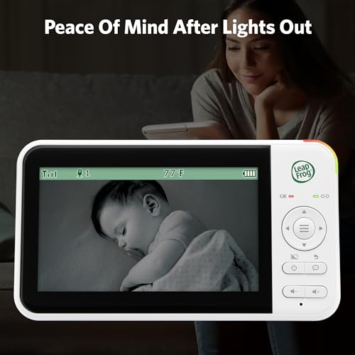 LeapFrog Video Baby Monitor - 5-Inch Color Screen, 31-Hour Battery, Secure Non-WiFi FHSS, Remote Pan Tilt Zoom, Night Vision, 2-Way Talk | LeapView 360
