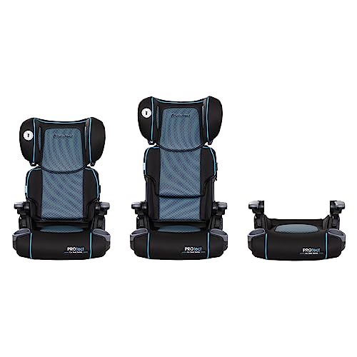 Baby Trend Protect 2-in-1 Folding Booster Car Seat, Aqua Tech – Fold-Flat Travel-Ready Design, Lightweight Build, Belt-Positioning Comfort