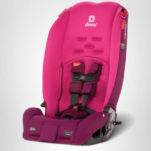 Diono Radian 3R, 3-in-1 Convertible Car Seat, Rear Facing & Forward Facing, 10 Years 1 Car Seat, Slim Fit 3 Across, Pink Blossom