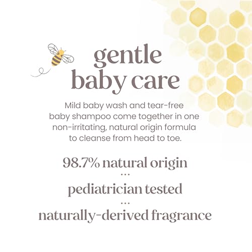 Burt's Bees Baby Sensitive Shampoo and Wash, Fragrance Free, Tear Free, Pediatrician Tested, 98.7% Natural Origin, 21 Fluid Ounces