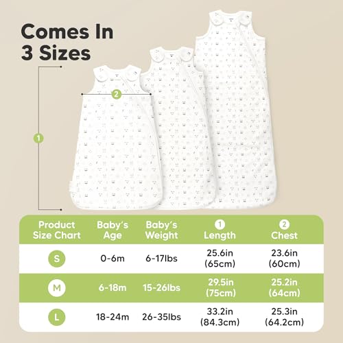 2-Pack Organic Baby Sleep Sacks, 100% Cotton - Soft & Breathable 0.5TOG Baby Wearable Blanket, Toddler Sleeping Sack 0-6 Months, Easy to Wear Swaddles for Newborns, Infants (Butterflies, S)