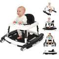 Tickeagle 5-in-1 Baby Walker for Boys and Girls Music and Lights 6-18 Month, Foldable Baby Walkers with 5 Adjustable Heights, Infant Toddler Walker with Wheels and Combo Portable(Black)