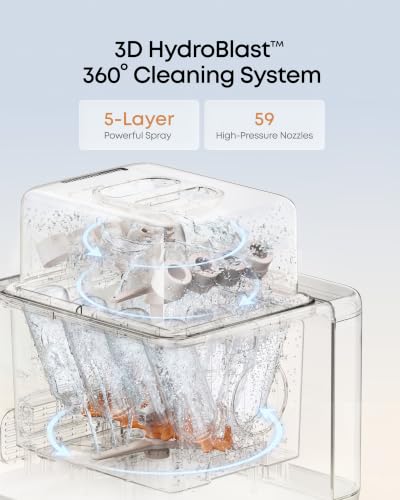 eufy Security S1 Pro Baby Bottle Washer, Sterilizer and Dryer, Built-in Water Softener, Largest 10-Bottle Capacity, 3D HydroBlast Cleaning, 212°F Steam Sterilizer, Fast Drying, Smart App Control