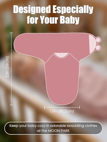 Newborn Swaddle Blanket Wrap 0-3 Months (3-Pack) - Adjustable Infant Sleep Sack, 100% Cotton Anti-Startle Soothing Sack, Soft Breathable Nursery Bedding - Dusty Rose + Pearl + Mauve