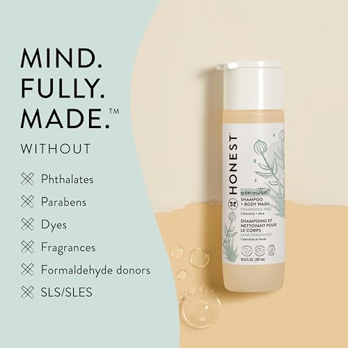 The Honest Company Fragrance Free Bundle for Sensitive Skin | 2-in-1 Cleansing Shampoo + Body Wash and Hydrating Face + Body Lotion | Gentle for Baby + Hypoallergenic | 10 fl oz, 8.5 fl oz
