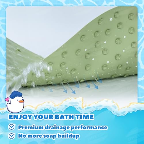 UNEEDE Kids Bathtub Mat Non Slip Shower Mat for Toddlers, Washable Anti Slip Tub Surface, Soft Rubber Mat for Bathtub Shower, Waterproof Bathtub Essentials for Children（Not for Textured Surfaces）