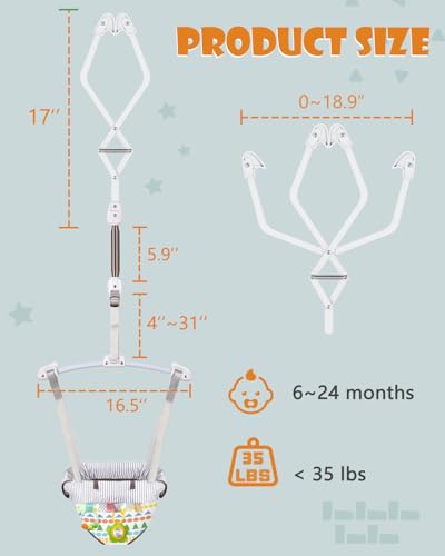 Baby Jumper Doorway, Door Bouncer and Jumper for Baby with Adjustable Strap, Fun Activity for 6-12 Months Baby Infant