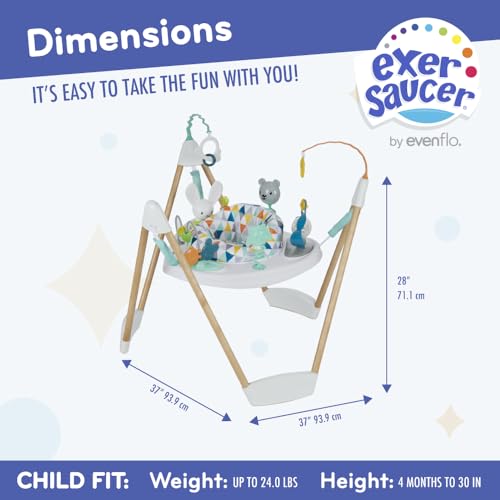 Evenflo Exersaucer Wood Frame Jumper, Woodland Wonder