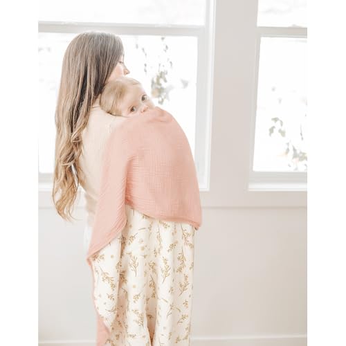 Konssy Muslin Baby Blankets, Super Soft 100% Cotton Crib Blanket