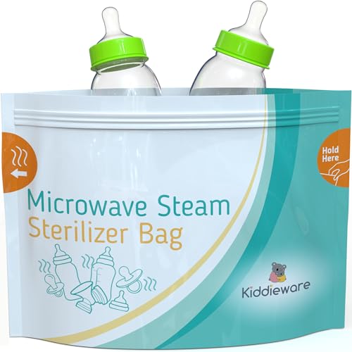 10 Pack Microwave Sterilizer for Baby Bottles Pacifier Sanitizer and Breast Pump Sterilizer Bags Portable Travel Sterilizer for Baby Bottles Pacifiers and Breast Pump Parts