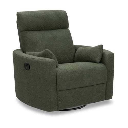 Davinci Atlas 360° Swivel Recliner Glider Chair - Cozy Olive Bouclé