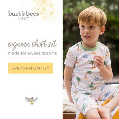 Burt's Bees Baby Unisex Organic Cotton Short Sleeve & Shorts PJ Set, 2-PC