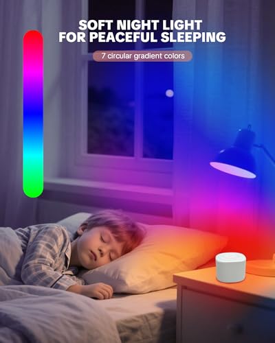 Travel White Noise Sound Machine 20 Sounds, Portable Sound Machine for Adults Sleep, Mini Sleep Aid with Adjustable Volume, 3 Timers, Colorful Night Light, Rechargeable for Baby, Home, Registry Gift