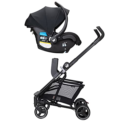 Maxi-Cosi Maxi-Taxi Xt Baby Stroller, Car Seat Caddy, Ultra Compact, Travel System with Ample Storage, Black,