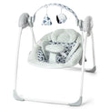 Portable Baby Swing for Infants, Adjustable Speed, Music & Timer, Easy to Fold, Indoor and Outdoor Use, Grey, 6-20 lbs