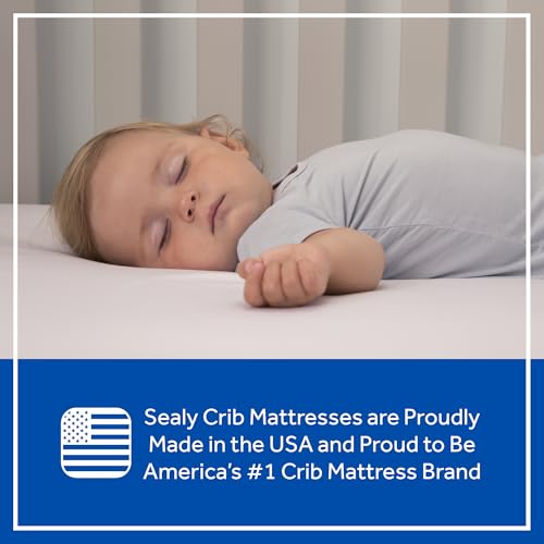 Sealy Baby Infant & Toddler Crib Mattress - DuoBreathe 2 Stage Waterproof and Breathable, Non Toxic, GREENGUARD Gold Certified, Made in USA, 52x28