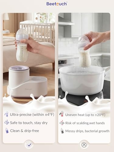 Beetouch 360° Airflow Heating Waterless Baby Bottle Warmer with Gentle Rock Motion for Breastmilk and Formula - Precise Temperature Control & Even Heat Distribution