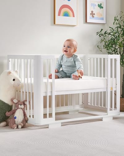 ATTABABY Breathable Crib Mattress, Baby Safety Alliance Verified, CertiPUR-US and Oeko-TEX Approved, Standard Full Size for Crib & Toddler Bed, Waterproof Machine Washable Cover, 52” x 27.6”