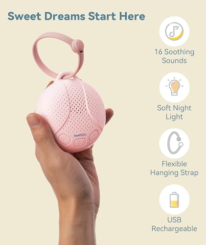 FamiBaby Sound Machine for Babies and Kids - Baby Sleep Soother, Pink