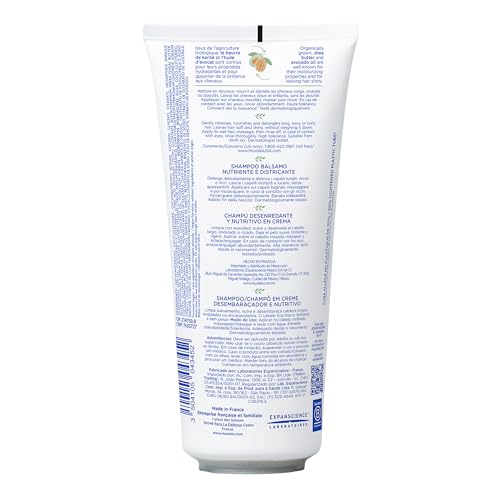 Mustela Detangling & Nourishing Cream Shampoo - Natural Shea Butter & Avocado - Curly & Frizzy Hair - Dermatologist-tested & safe for Babies and Kids - 6.76 US Fl. Oz.