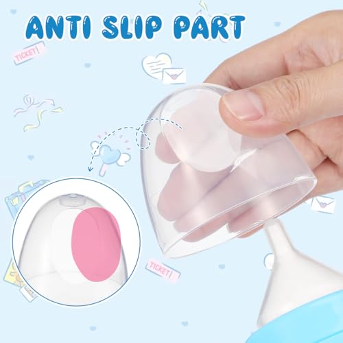 DOITOOL 3 Pcs Baby Bottle Caps Replacement Milk Bottle Lids Leak-Proof Plastic Covers Compatible with Pigeon Wide Neck Feeding Bottles 2.44X2.44X2.16 Inch