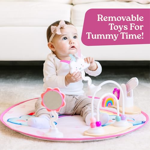 Little Acorn, 4-in-1 Baby Activity Center | Montessori-Inspired Design | 8 Interactive Toys | Tummy Time, Exersaucer & Toddler Table | Shower Gift | Essential (Rainbow)