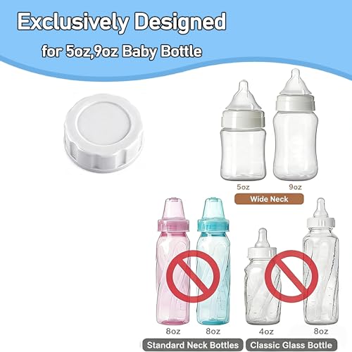 UWSTE 8Pack Baby Bottle Caps for Evenflo Wide Neck Baby Bottle 5oz/6oz/9oz, Travel and Storage Bottle Lids Replacement for Pigeon MAM Wide Neck Bottle, Soft & Safe Bottle Lid