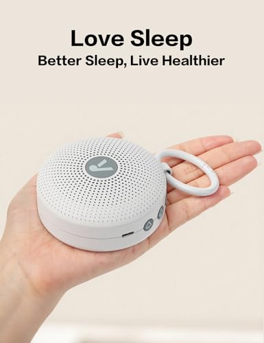 Portable Sound Noise Machine for Baby Kids Adult with 21 Natural Soothing Sounds, Powerful Battery, 32 Levels of Volume, Noise Canceling for Office & Sleeping, Sound Timer Therapy for Home, Travel