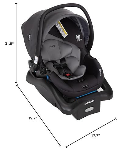 Safety 1st Smooth Ride Travel System Stroller and OnBoard FLX Infant Car Seat, Newborn to Toddler Baby Combo, Easy-Install, Large Canopy, Ample Storage, Foldable, Rear-Facing 4-30 lbs, Monument